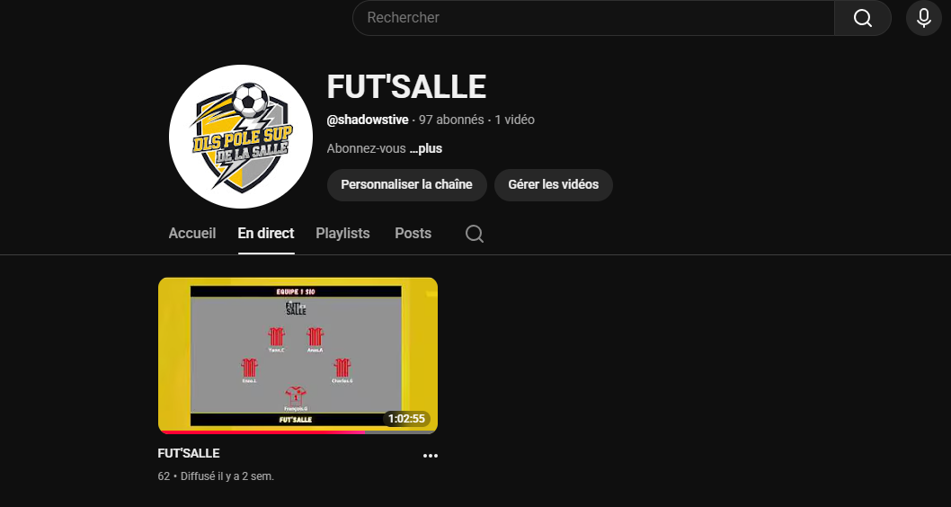 Aperçu du direct YouTube 1